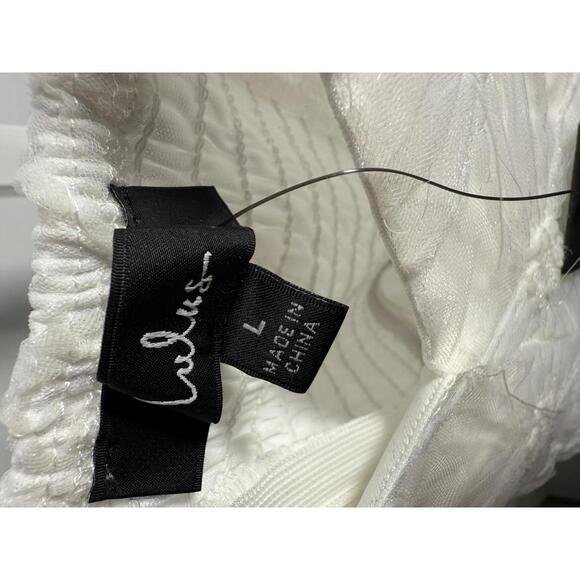 Lulus Radiate Elegance Ivory Floral Tulle Midi Dress - L NWT - Picture 7 of 9